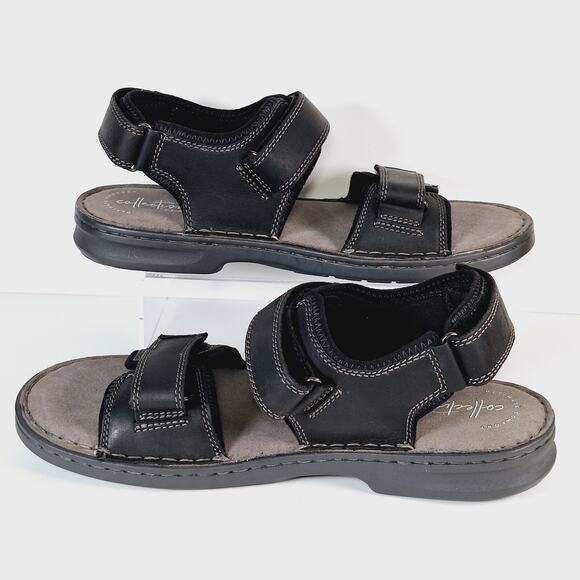 Clarks Malone Shore Black Leather Sandals Mens 10M Ultimate Comfort Collection main image 8